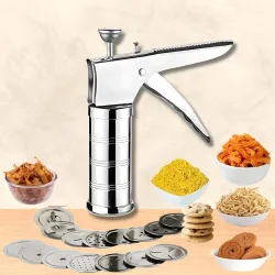 Adimora Stainless Steel 15-in-1 Kitchen Press Sev Sancha