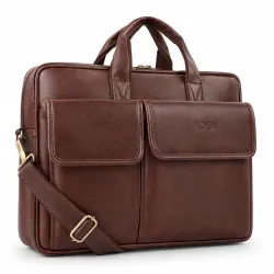 ADISA Laptop Bag for Men - Faux Leather Office Messenger Briefcase with Laptop