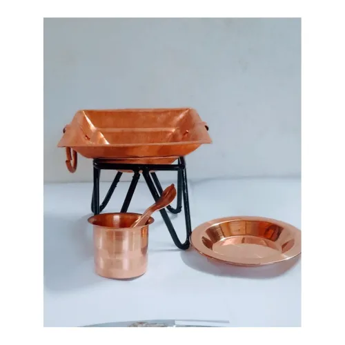 Image of Aditya Shopping Copper Havan Kund with Iron Stand