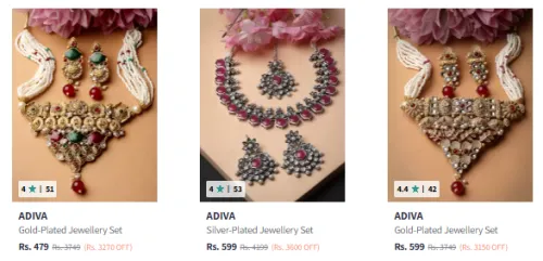 Image of Adiva Jewellery Set at Minimum 80% Discount