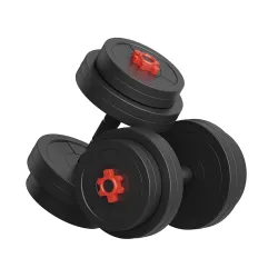 Dumbbell Set, Adjustable Dumbbell Set With 1 Pair of Adjustable Red Dumbbell Rods with PVC Dumbbell Plates, Home Gym Combo, Exercise & Fitness Sets