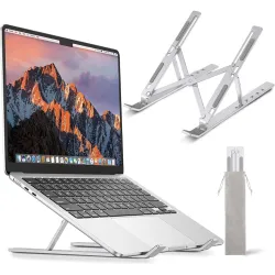 Adjustable Foldable Aluminum Laptop Stand Silver
