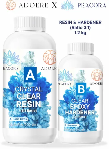 Image of Adoere X Peacora Epoxy Resin Kit 1.2 Kg – Premium 3:1 Ratio Art Resin & Hardener