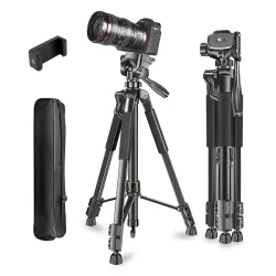 Adofys 70” Aluminium Camera Tripod with Bag & Phone Holder