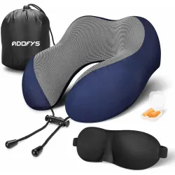 Adofys Travel Pillow Premium Memory Foam Sleeping Neck Pillows