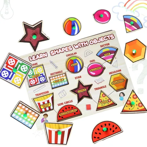 Image of Adora Wooden Shapes Puzzle Game Board