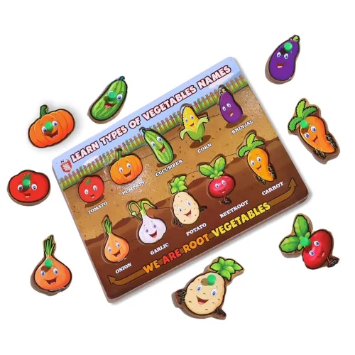 Image of Adora Wooden Vegetable Puzzle Learning Board for Kids