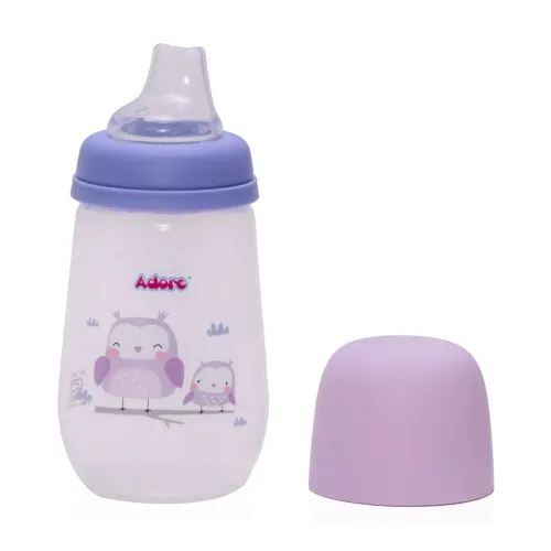 Image of Adore Meta Wideneck Spout Sipper |Soft Trainer with Bite-Resistant Spout_ 250ml (Purple)