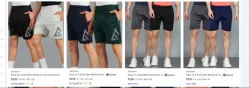 Adrenex Mens Solid Running Shorts Pack of 2