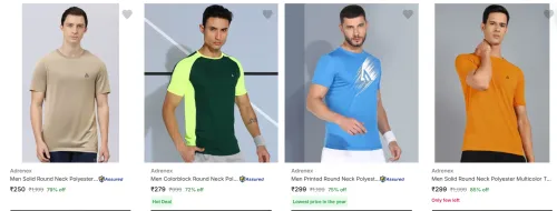 Image of Adrenex Men's T-Shirts upto 85% Discount