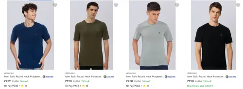 Image of Adrenex Men's T-Shirts upto 85% Discount