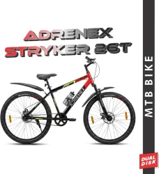 Adrenex Stryker 26T FXDD | 85% Pre- Assembled | 26 T (inch) Mountain Cycle (Single Speed, Red, Black, Only Front Suspension)