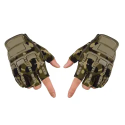 Adroitz Non Slip Half Bike Racing Glove (Green,1 Pair)