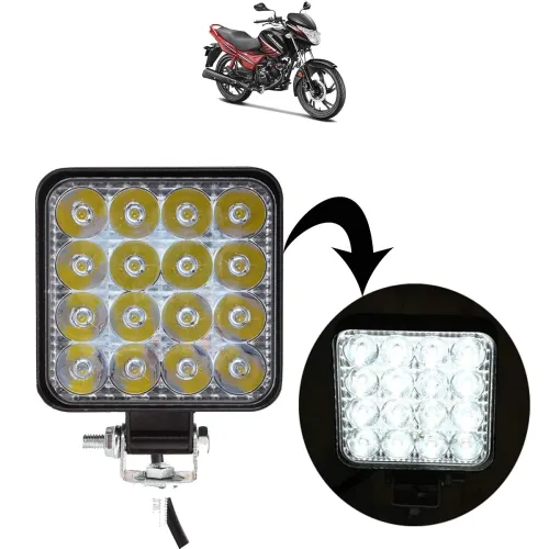 Image of AdroitZ Square 16 LED Bike Headlight/Car Headlight/Driving Lamp for Hero Glamour Fi
