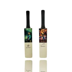 AEM Wood Showpiece Cricket Bats 12-Inch ||Not Meant For Playing|| (M.S. Dhoni And Virat Kohli Photo And Signature Printed On It)