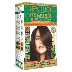 Aequo Organic Cream Hair Color 3N Dark Brown 2 Applications (115 ml)