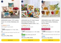 AEROHAVEN Cotton 175TC Cushion Cover, 12 x 12 Inch, Multicolour