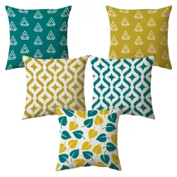 AEROHAVEN Jute Cushion Covers Set of 5 12x12 Inch
