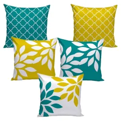 AEROHAVEN Velvet Decorative Throw Cushion Covers 16 x 16 (Set of 5)