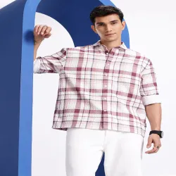 Aeropostale Checked Textured Relaxed Fit Casual Shirt