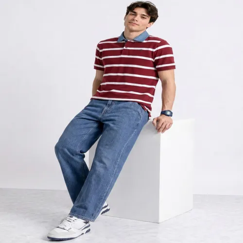 Image of Aeropostale Polo Collar Pure Cotton T-shirt