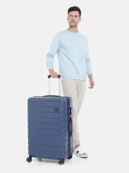 Aeropostale Textured 4 Wheel Medium Trolley Bag- 78L