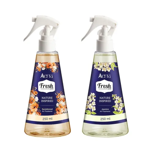 Image of Aerra Sandalwood & Jasmine Air Freshener Spray Combo, 2x250ml – Divine Blossom Edition, 5600+ Sprays for Home, Pooja Roo