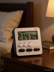 AERYS Digital Timer & Stopwatch Alarm Table Clock for Students, Home, Office Clock