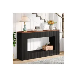 AESTHETIC DECOR preassambled Wooden Console Table with Open Storage Modren Sleek Narrow Design for livingroom, Hall, ent