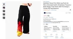 Aesthetic Flame Print Wide Leg Pants for Men