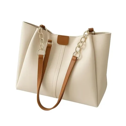 Image of AESTHETIC Women’s Shoulder Handbag | Elegant PU Leather Tote with Chain Strap |