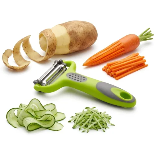 Image of AF ENTERPRISE Green 3-in-1 Rotary Peeler for Kitchen | Ultra Sharp Stainless Steel Blades | Vegetable & Fruit Peeler for