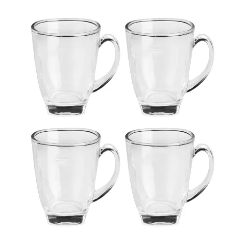 Image of AFAST Clear Glass Coffee & Tea Cup Pack of 4