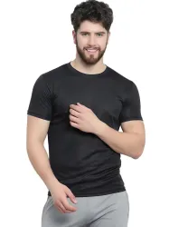 AFCollection Printed Men Round Neck Black T-Shirt