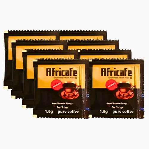 Image of Africafe Organic Instant Coffee Made In Africa, 100% Arabica and Robusta Resealable Bag Pack of 8x1.6g Each (Imported)