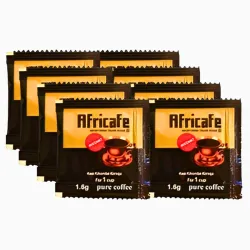 Africafe Organic Instant Coffee Made In Africa, 100% Arabica and Robusta Resealable Bag Pack of 8x1.6g Each (Imported)