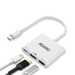 AGARO 3-in-1 USB Type-C Multi-Port Hub