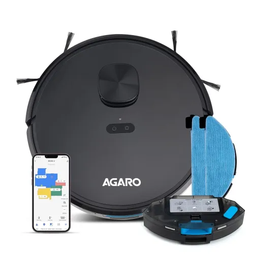 Image of AGARO Alpha Robot Vacuum Cleaner, Brush, Dry Vacuum & Wet Mop