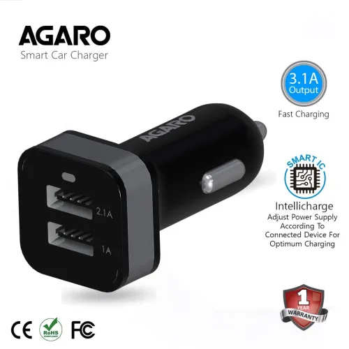 Image of AGARO Blaze Dual Port Car Charger
