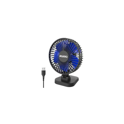 Image of AGARO Breeze USB Desktop Fan, 4 Inch Quiet Desktop Fan, USB Plug in, 3 Speeds,Powerful Airflow, 40°Tilting, Ultra Quiet,
