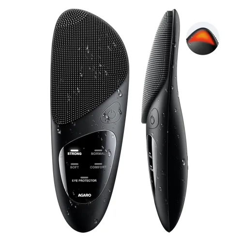 Image of AGARO CM2407 Facial Cleansing Massager with Sonic Vibration Technique, 5 Cleaning Modes, Waterproof, Soft Silicone Brist