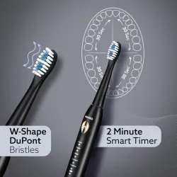 AGARO COSMIC LITE Sonic Electric Tooth Brush For Adults With 5 Modes, 2 Brush Heads & Rechargeable With 4 Hours Charge L