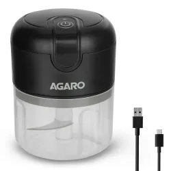AGARO Elite Rechargeable Mini Electric Chopper, Food Grade Bowl, Stainless Steel Blades, One Touch Operation, for Mincin