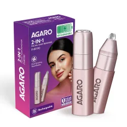 AGARO Facial Hair Removal Machine for Women, Rechargeable Eyebrow Trimmer, Cordless, Safe & Painless Electric Shaver, Hy