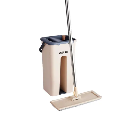 Image of AGARO Flat Mop and Bucket Set | 360° Rotating Microfiber Flat Mop for Floor