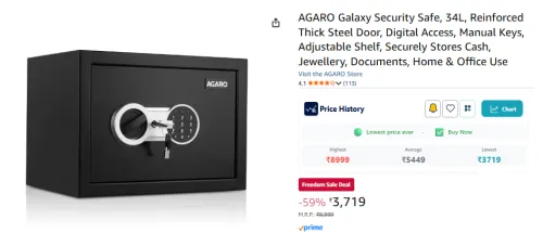Image of AGARO Galaxy 34L Digital Security Safe