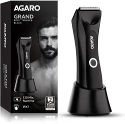 AGARO Grand Body Trimmer, For Beard, Body Shaving, 6 Length Settings, Ceramic Blades Grooming Kit 60 min Runtime 6 Length Settings (Black)
