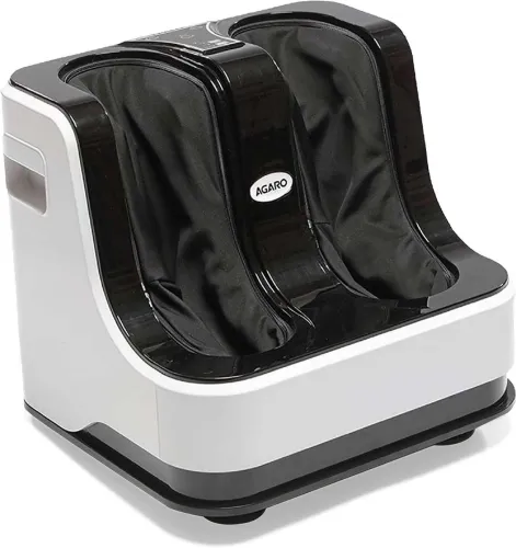 Image of AGARO 33159 33159 Leg for Foot, Calf & Leg, with Rolling & Kneading Functions Massager (Black, White)