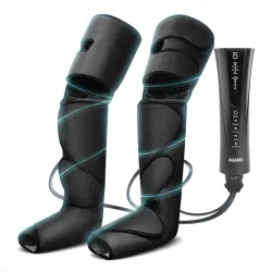 AGARO MAGMA Air Compression Leg Massager, Leg Foot Calves Thigh Massage Machine with Handheld Controller for Muscle relaxation and Blood Circulation (Black)
