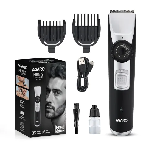 Image of AGARO MT1155 Beard Trimmer, USB Rechargeable, 20 Length Settings